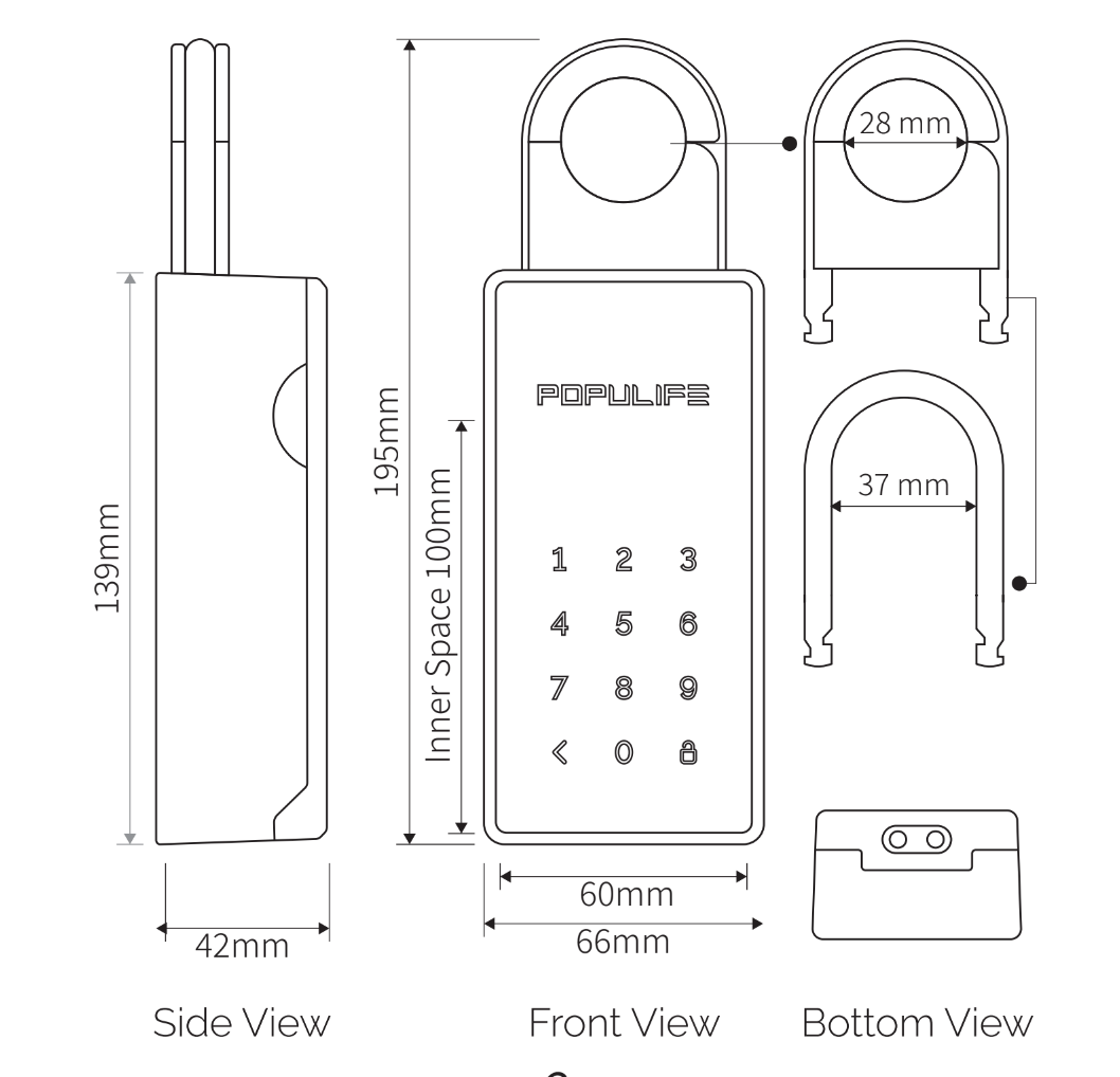 Populife Smart Keybox Bluetooth & PIN Version